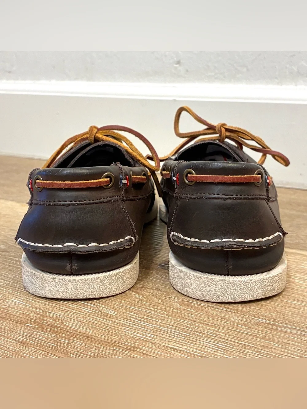 Tommy Hilfiger Leather Boat Shoes Dark Brown Men’s Size US 9 EU 42